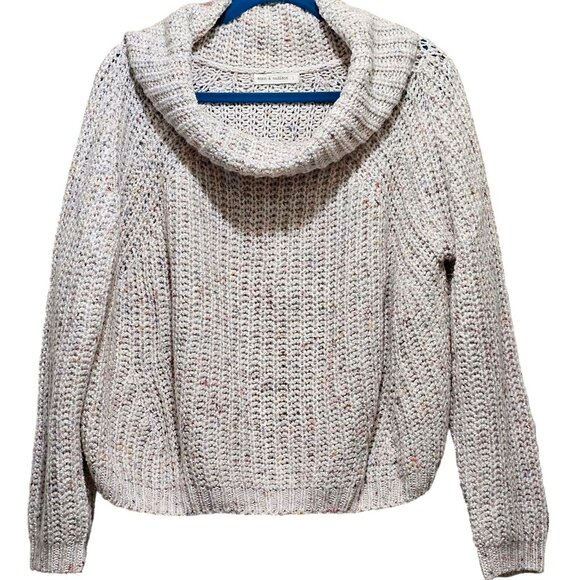 moon and madison chunky cowl neck multicolor confetti long sleeve knit sweater S - Picture 1 of 8